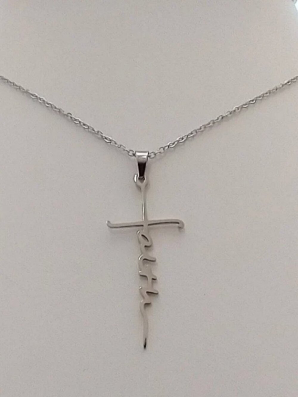 Walk By Faith Cross Necklace